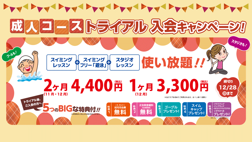 成人コーストライアル入会キャンペーン